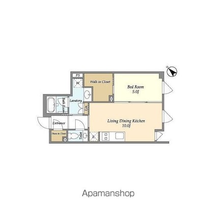 アンソレイエ下北沢[1LDK/41.5m2]の間取図