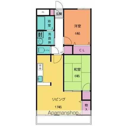 センタースクエアー春日井[2LDK/61.26m2]の間取図
