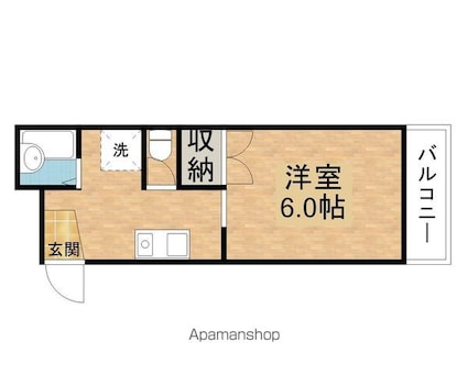 レークナウリバーⅡ[1K/20.96m2]の間取図