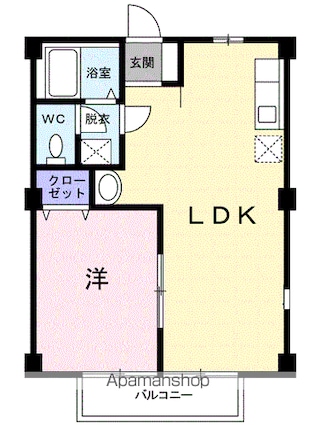 茨城県牛久市城中町[1LDK/40.04m2]の間取図