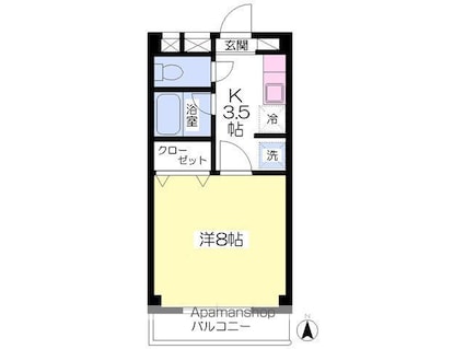 Ａｌｃａｚａｒ　Ｄｏｇｏ[1K/24.43m2]の間取図