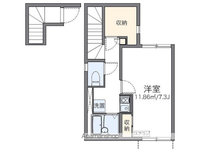 東京都練馬区練馬４丁目[1K/28.86m2]の間取図