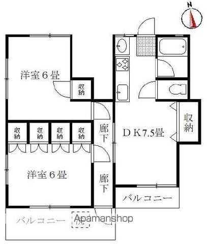 京王電鉄井の頭線 三鷹台駅 徒歩8分 2階建 築42年の間取り写真