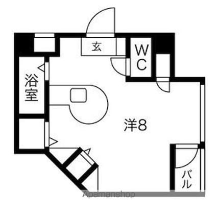 セラヴィ杁中[1R/28.15m2]の間取図