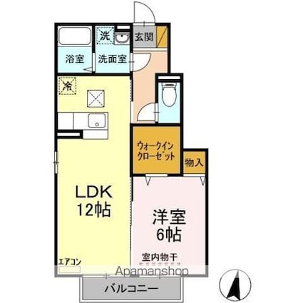 フォレストヒルズ[1LDK/45m2]の間取図