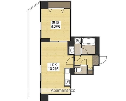 ＣＲＥＳＴ　ＣＥＮＴＲＡＬ　ＢＬＤＧ．[1LDK/35.16m2]の間取図