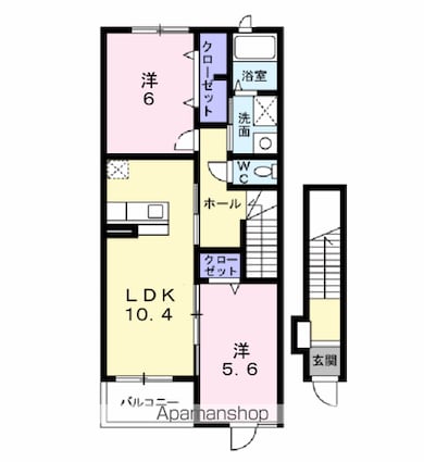 Ａｐｐｒｅｃｉａｔｅ　良幸[2LDK/56.47m2]の間取図