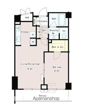 パークプレイス三田[1LDK/46.75m2]の間取図