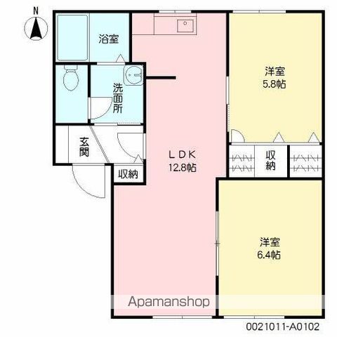 Kフラット A棟の間取り写真