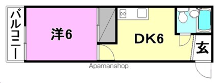 コテージ桜館[1DK/24.75m2]の間取図