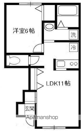 ら・それいゆ[1LDK/42.23m2]の間取図