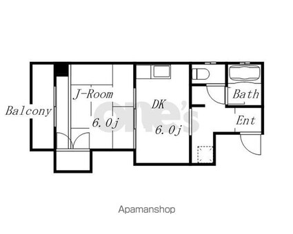 第３記念橋ビルヂング[1DK/30m2]の間取図