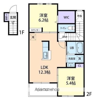Ｈｉｓｔｏｉｒｅ（イストワール）　Ｉ[2LDK/53.55m2]の間取図