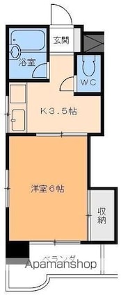 ニューあかし[1K/23.69m2]の間取図