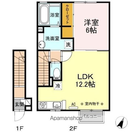 リ・ブロン[1LDK/49.65m2]の間取図