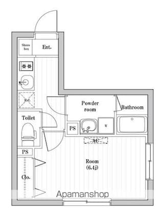 コンポジット渋谷本町[1K/23.69m2]の間取図