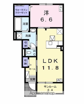 岐阜県岐阜市切通７丁目[1LDK/52.38m2]の間取図