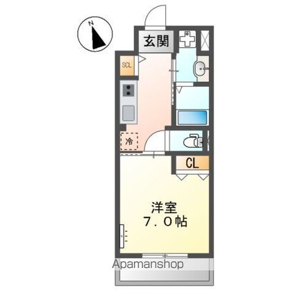 ラメール上天満[1K/27.14m2]の間取図