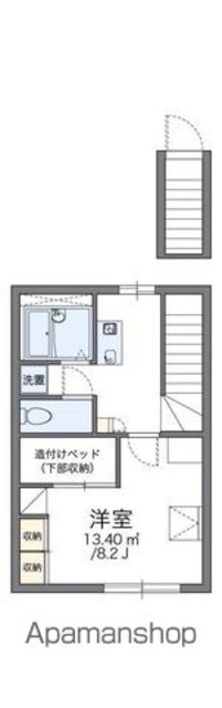 レオパレスヴィラージュ山手[1K/26.08m2]の間取図