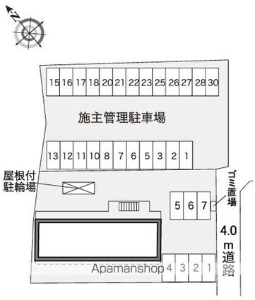 レオパレス松江東[1K/23.18m2]の配置図