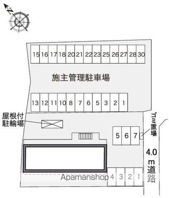 レオパレス松江東[1K/23.18m2]の配置図