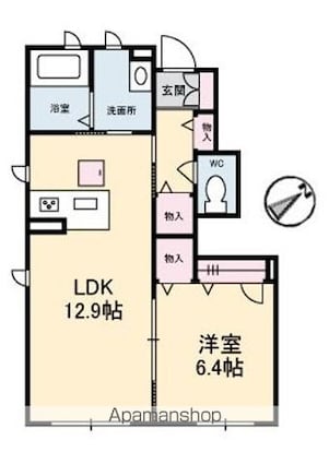 エル・メゾン[1LDK/46.6m2]の間取図