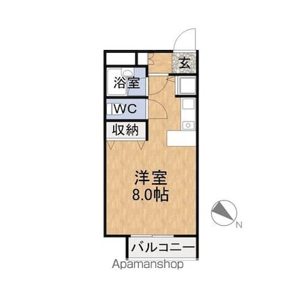 ヴェルヴィ豊岡[1R/24.66m2]の間取図