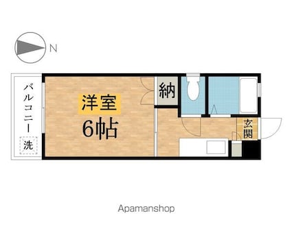 タカミハイツ[1K/18.9m2]の間取図