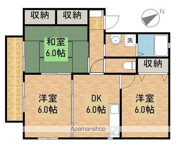 臨江ハイツ2号館Cの間取り写真