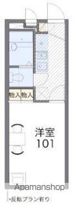 レオパレスＫ・Ｋ[1K/19.87m2]の間取図