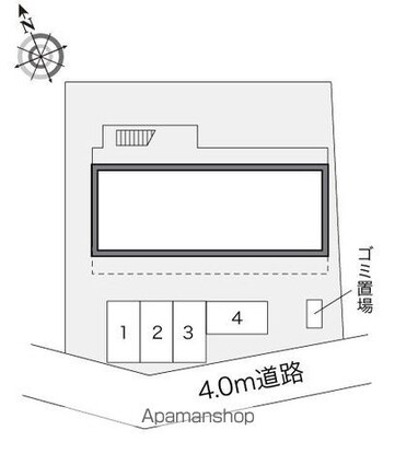 レオパレス朝日[1K/19.87m2]の配置図