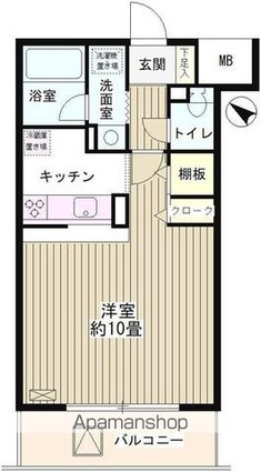 クリア・パル上用賀[1K/33.29m2]の間取図