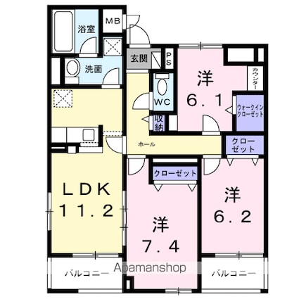 アーブルブリエ[3LDK/71.95m2]の間取図
