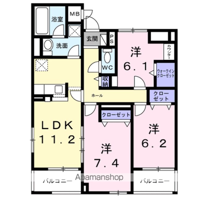 アーブルブリエ[3LDK/71.95m2]の間取図
