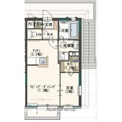 サンモールＨ[1LDK/33m2]の間取図