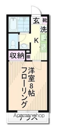 東京都世田谷区桜上水３丁目[1K/25.58m2]の間取図