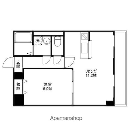 ミモザ千[1LDK/42m2]の間取図