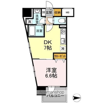 Ｄーｒｏｏｍ早稲田[1DK/35.21m2]の間取図