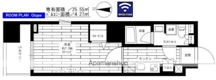東京都墨田区緑３丁目[1K/25.55m2]の間取図