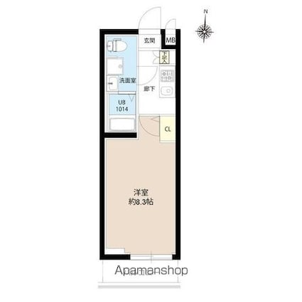 エスタート亀有[1K/24.11m2]の間取図