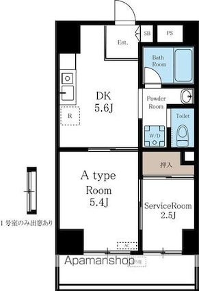 勝山ビル[1SDK/33.14m2]の間取図