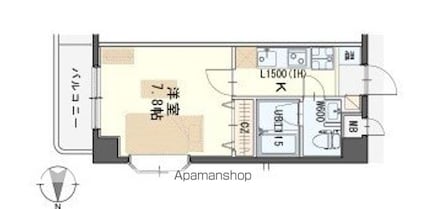 Ｉｎ－Ｔｏｗｎｅｒ木町[1K/24.7m2]の間取図