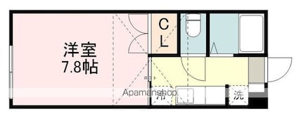 プリンスコート滝道[1K/22m2]の間取図
