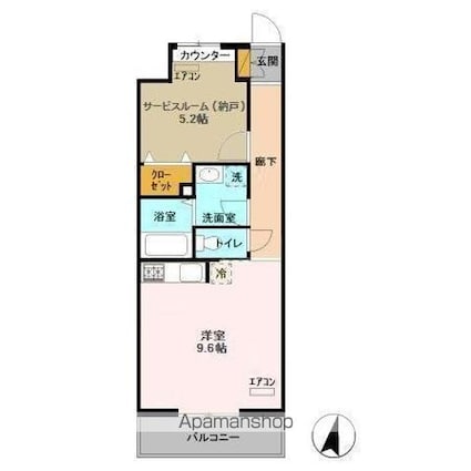 エキスポコンフォート　Ⅱ[1R/40.21m2]の間取図