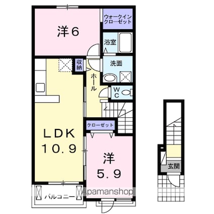 ゼオライト[2LDK/57.21m2]の間取図