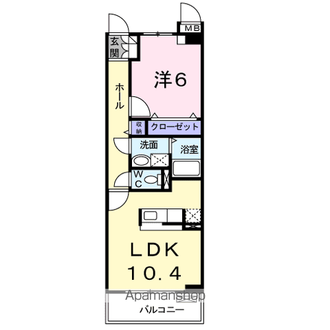 【岐阜市野一色のマンションの間取り】