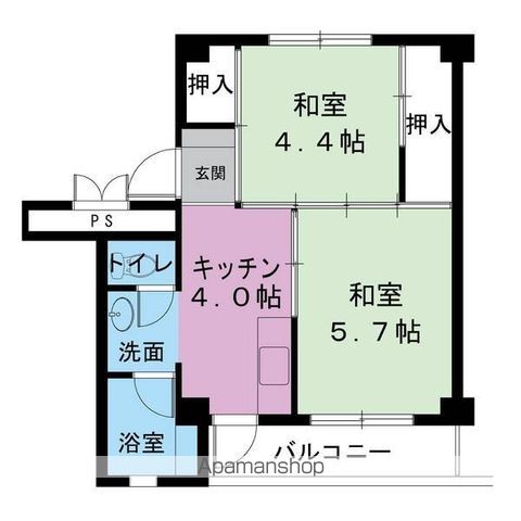ビレッジハウス大東II2号棟の間取り写真