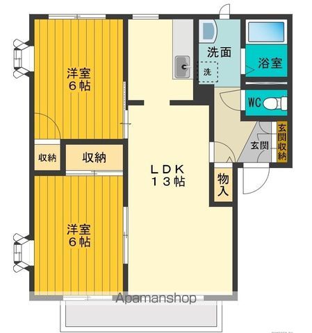 東大和市仲原のアパートの間取り