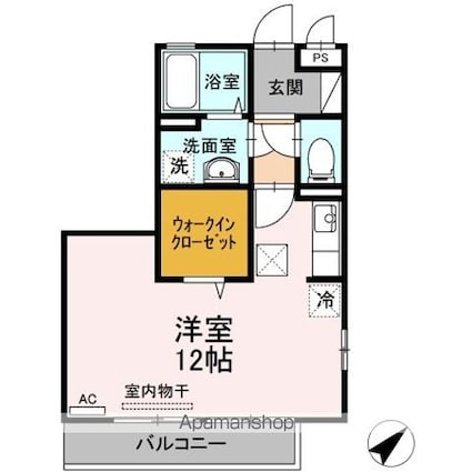 リビングタウン福山東　Ｂ棟[1R/33.39m2]の間取図