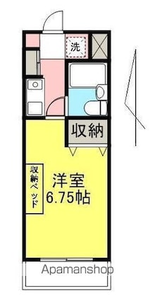 マリオン高松宮脇町２０３号[1K/17.25m2]の間取図